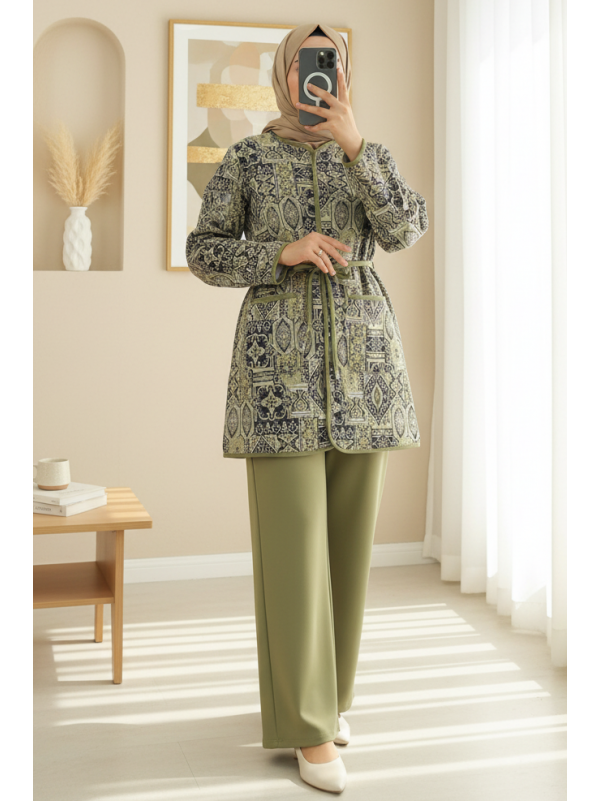 Batik Baskılı Astarlı Şifon Elbise