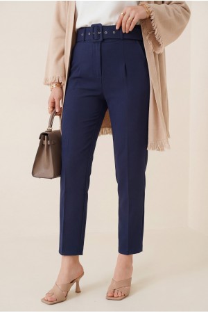 Kalın Kemerli Kumaş Pantalon   -Laci