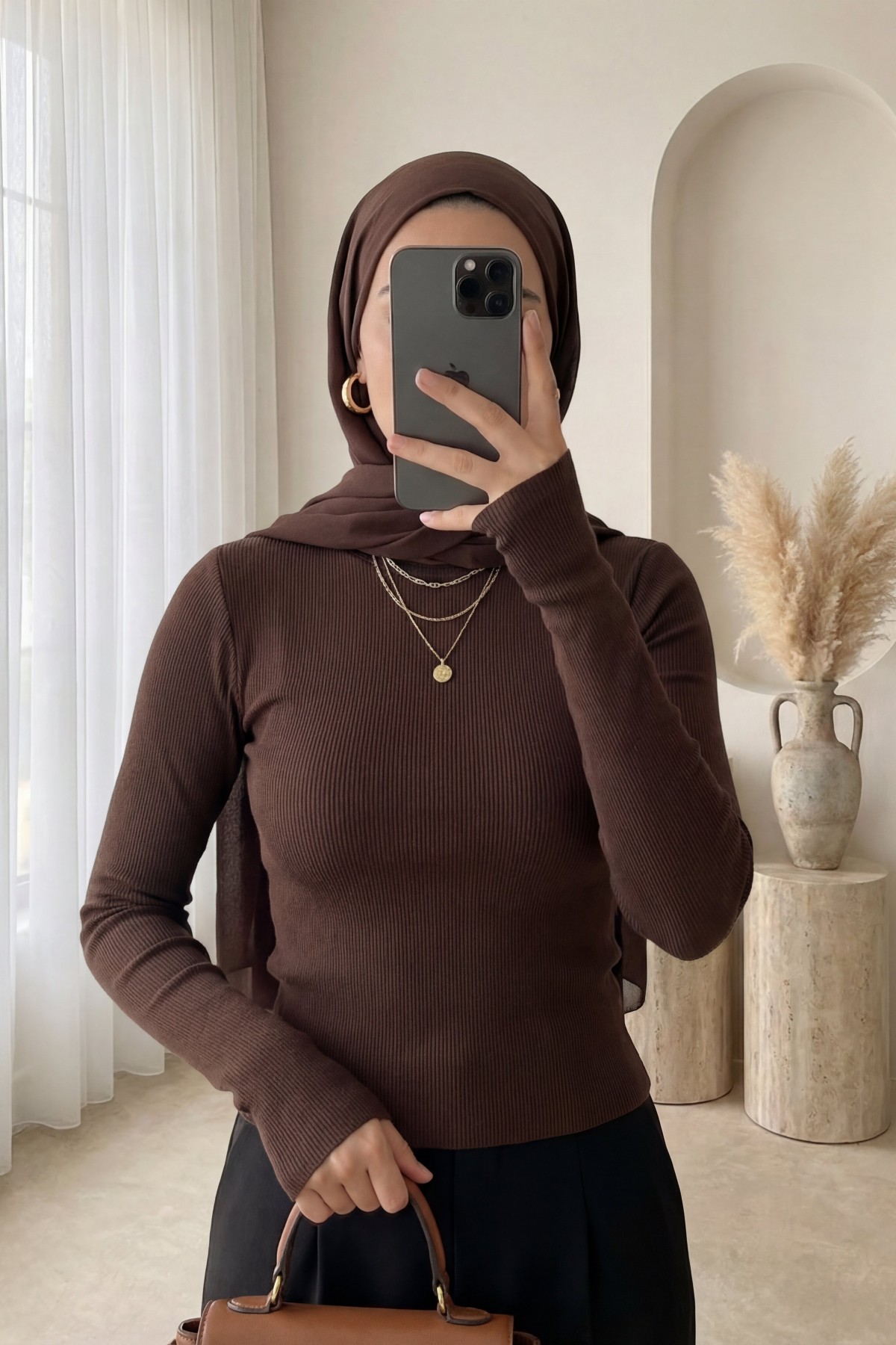 Kadın Parmak Geçirmeli Uzun Kollu Bluz - 40020BLZ
