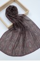 Authentic Striped Traditional Design Cotton Scarf -Damson