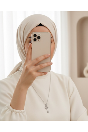 Anahtar Model Solmayan Zirkon Kolye -Gümüş