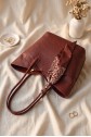 Crossbody Women's Bag with Scarf Detail and Shoulder Strap -Maroon