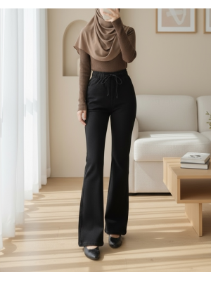 Spanish Leg Lace Detail Jeans -Black