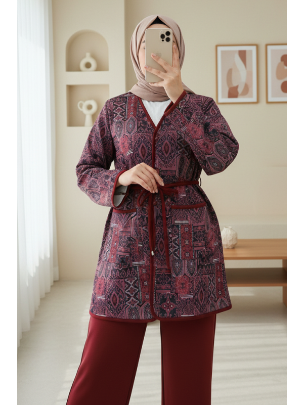 Batik Baskılı Astarlı Şifon Elbise