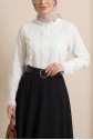 Embroidered Vintage Shirt Blouse -White