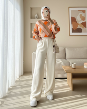 Salaş Triko Pantolon -Taş