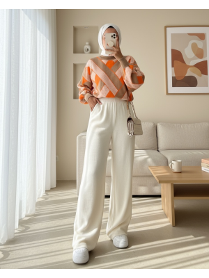 Salaş Triko Pantolon -Taş