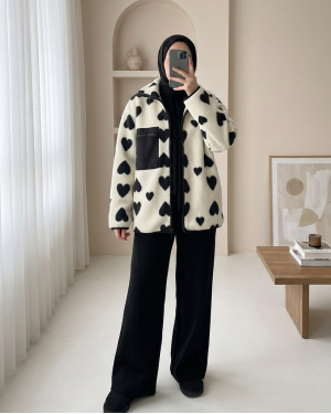 55446 جاكيت وسترتان كبيرتان الحجم من القطيفة بسحاب 