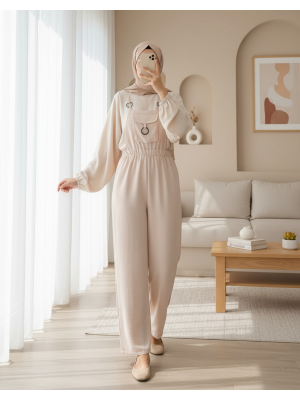 7023 Askılı Bahçıvan Tulum - Bej