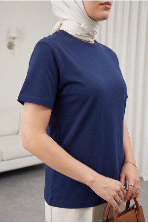 Bisiklet Yaka Kısa Kol Penye İçlik -Laci