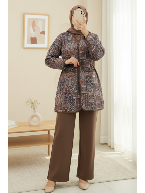 Batik Baskılı Astarlı Şifon Elbise