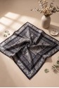 Geometric Framed Rayon Scarf -Grey