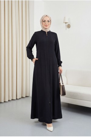 Parçalı Mevlana Ferace Siyah HM2362