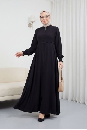 Kolu Gipeli Nakış Detaylı Mevlana Ferace Siyah HM2484