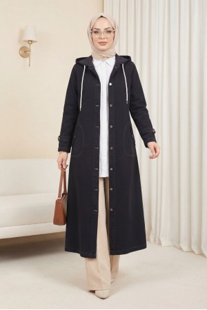 Katlama Cep Kot Kap -Siyah