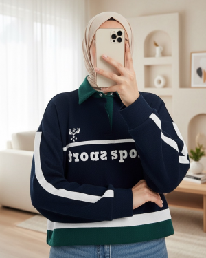 سويت شيرت نسائي مطرز ومزخرف بتفاصيل  