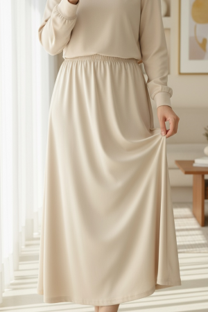 Araboy Jupon Astar Etek -Krem
