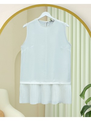 Pleated Skirt Zero Sleeve Modal Underwear -White