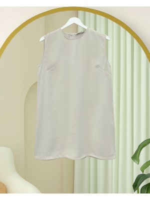 Round Neck Zero Sleeve Modal Underwear - Beige