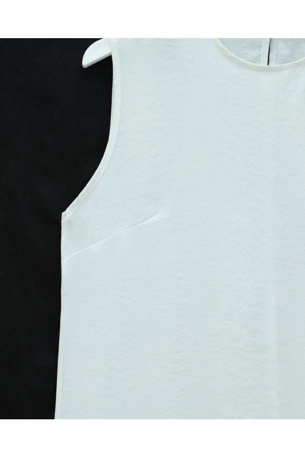 Round Neck Zero Sleeve Modal Underwear -White