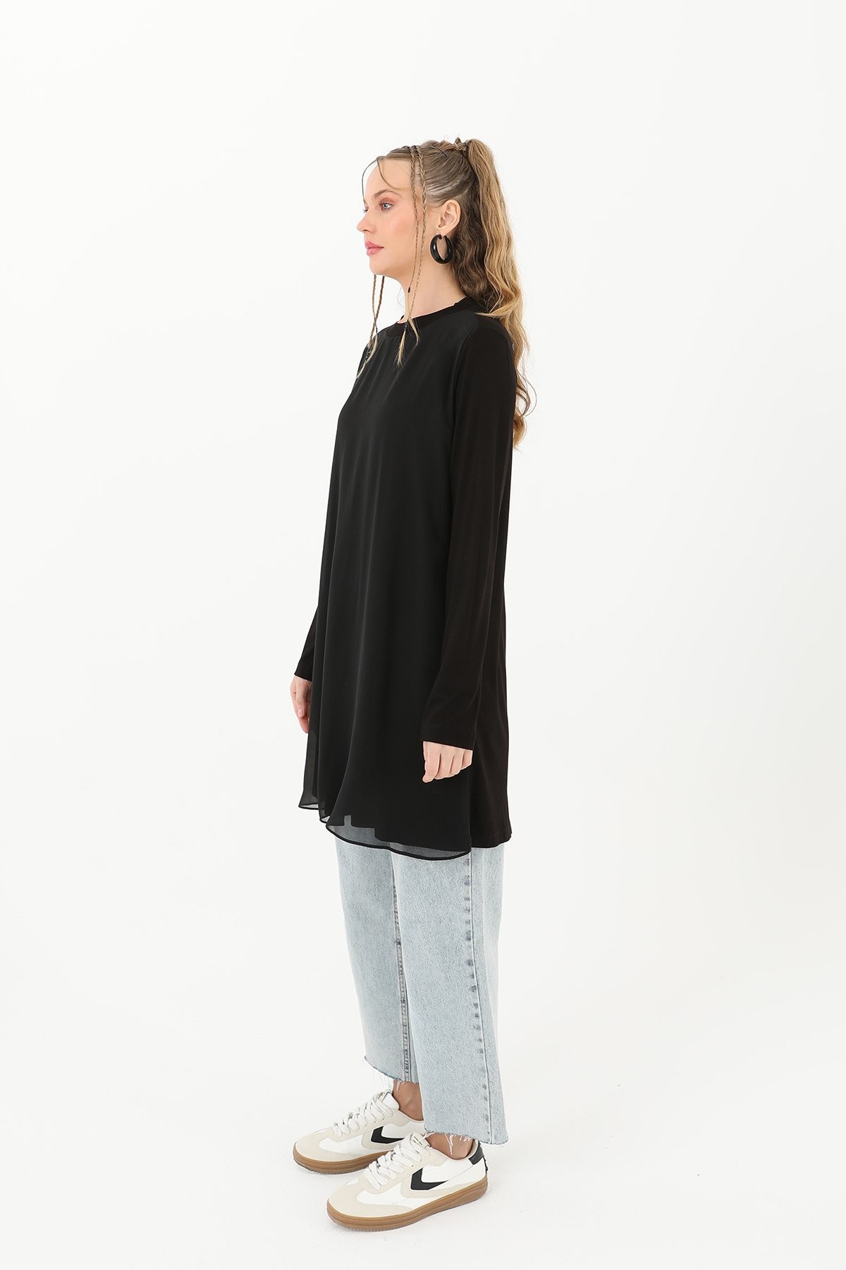Women's Turtleneck Tulle Detailed Blouse 