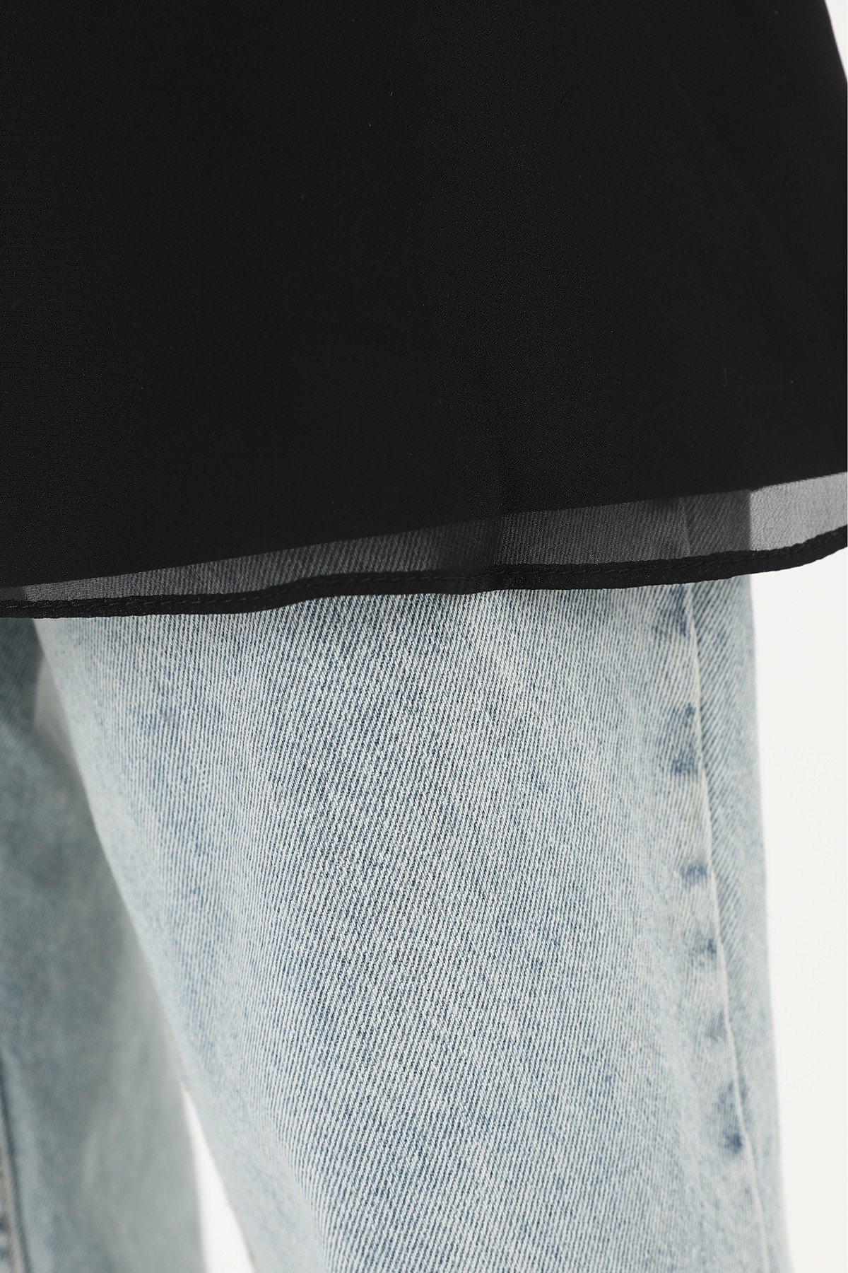 Women's Turtleneck Tulle Detailed Blouse  detay görseli