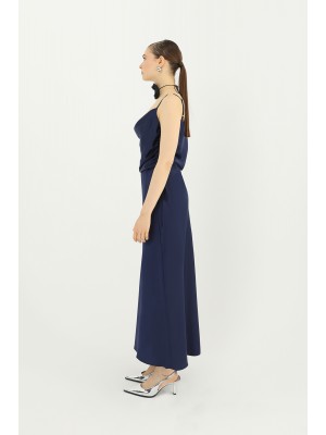 Kadın Saten Uzun Etek - 24S-31614ETK