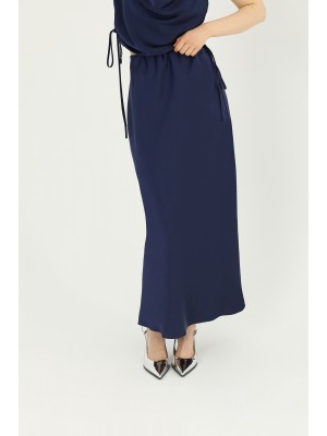 Kadın Saten Uzun Etek - 24S-31614ETK