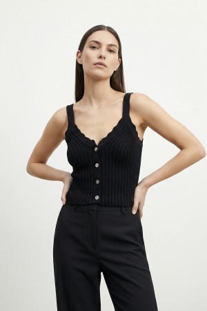 Kadın Askılı Triko Bluz  - 31725BLZ