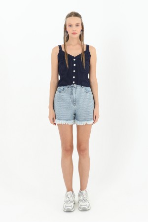 Kadın Askılı Triko Bluz  - 31725BLZ