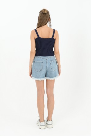 Kadın Askılı Triko Bluz  - 31725BLZ