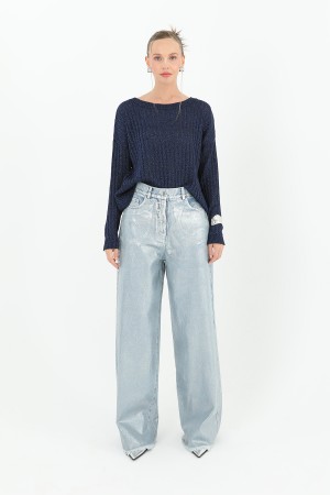 Kadın Simli Triko Bluz  - 31730BLZ