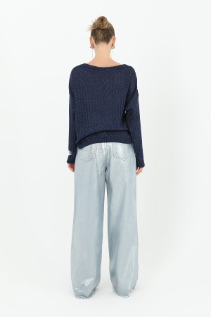 Kadın Simli Triko Bluz  - 31730BLZ