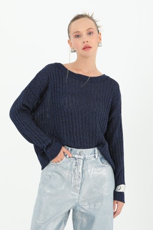 Kadın Simli Triko Bluz  - 31730BLZ