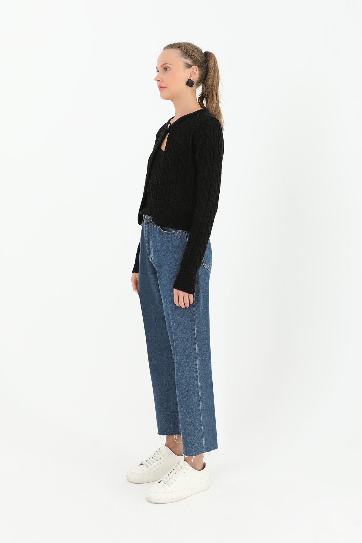 Women's Knitted Top and Skirt Set  