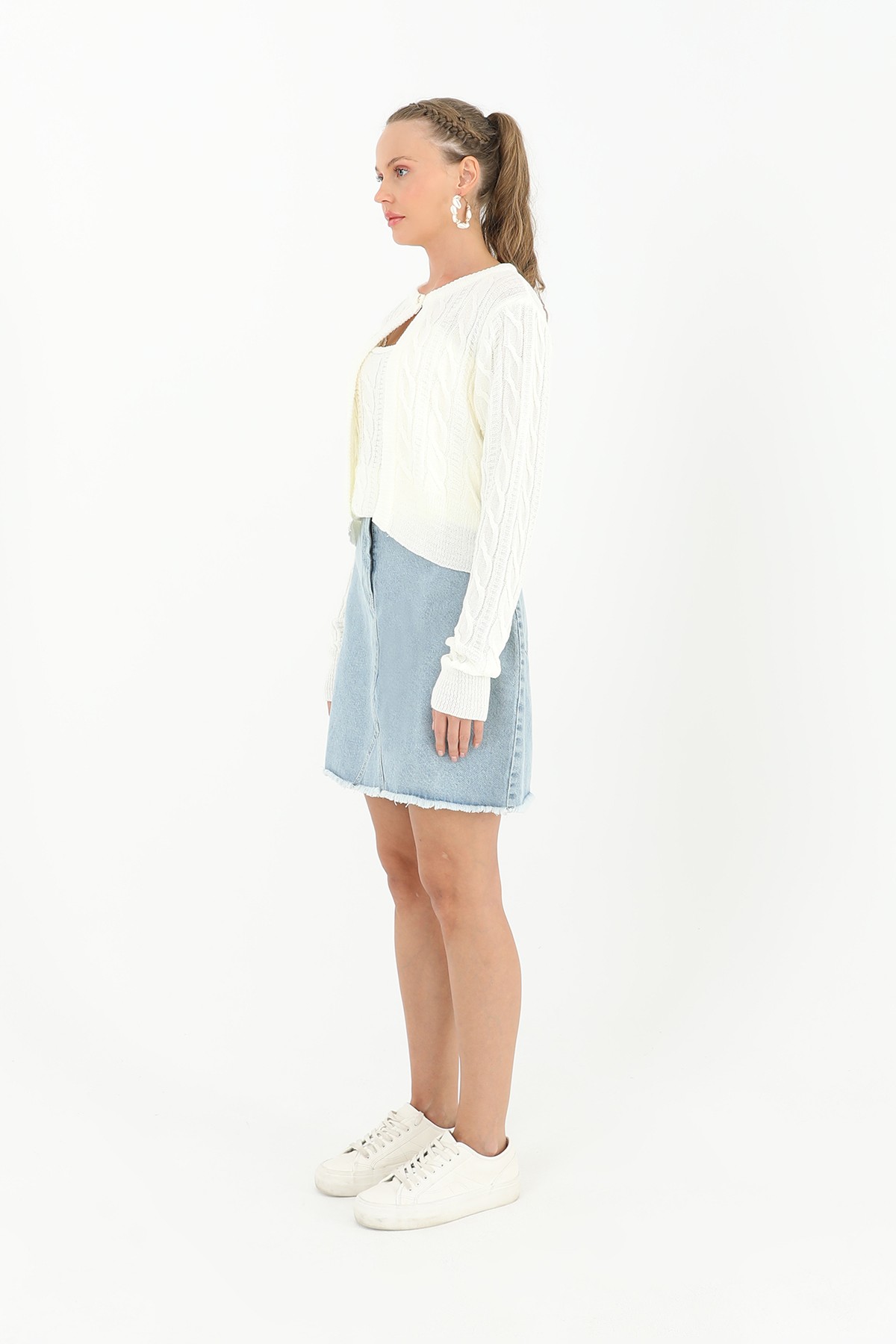 Women's Knitted Top and Skirt Set  
