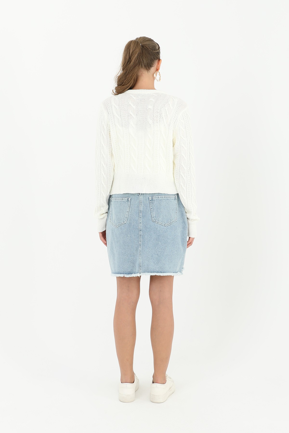 Women's Knitted Top and Skirt Set  