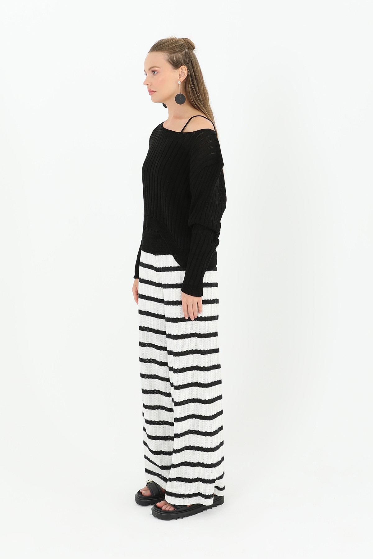 Women's Knitted Two-Piece Blouse Set  
