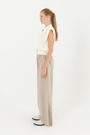 Kadın V Yakalı Çelik Örme Gömlek  - 31864GML