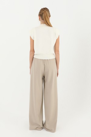 Kadın V Yakalı Çelik Örme Gömlek  - 31864GML