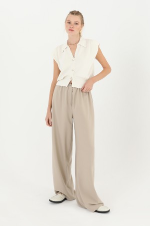 Kadın V Yakalı Çelik Örme Gömlek  - 31864GML