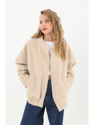 Kadın  Cep Detaylı Bomber Mont  - 32089MNT