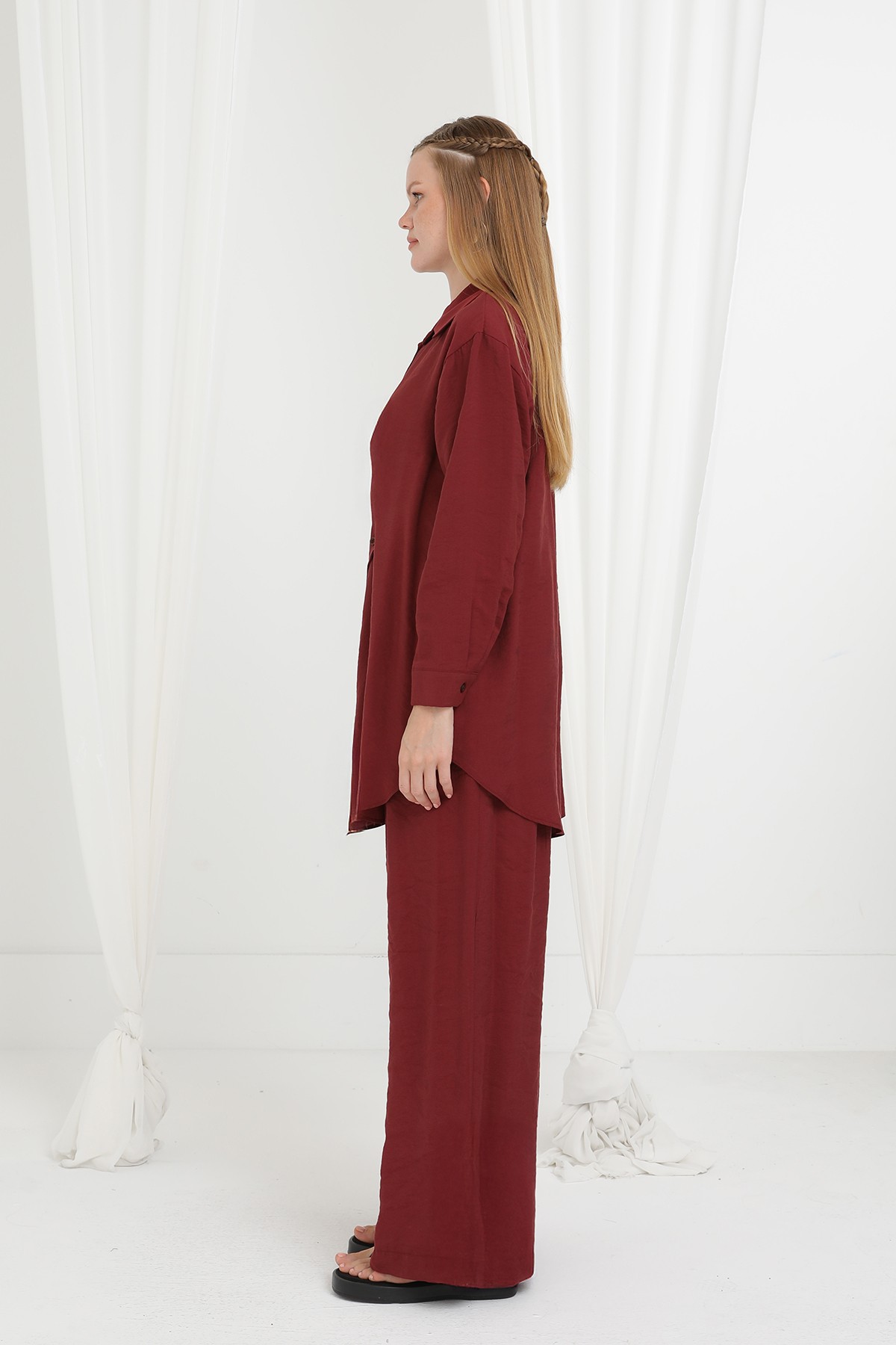 Women's Asymmetrical Layered Detailed Shirt Trouser Set