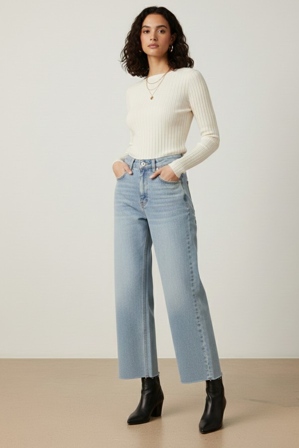 Kadın Basic Denim Pantolon -32196PNT