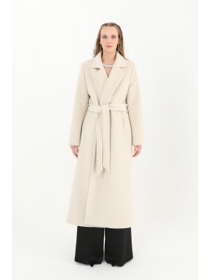 Kadın Kruvaze Yaka Kaşe Kaban -15237KBN