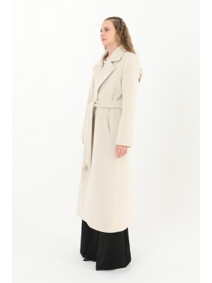 Kadın Kruvaze Yaka Kaşe Kaban -15237KBN