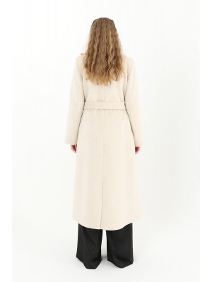 Kadın Kruvaze Yaka Kaşe Kaban -15237KBN