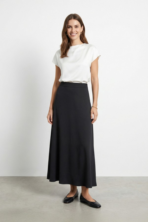 Women's High-Waisted Flowy Bell Skirt 