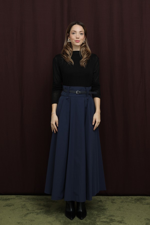 Women's Bridge Detail Belted Skirt 