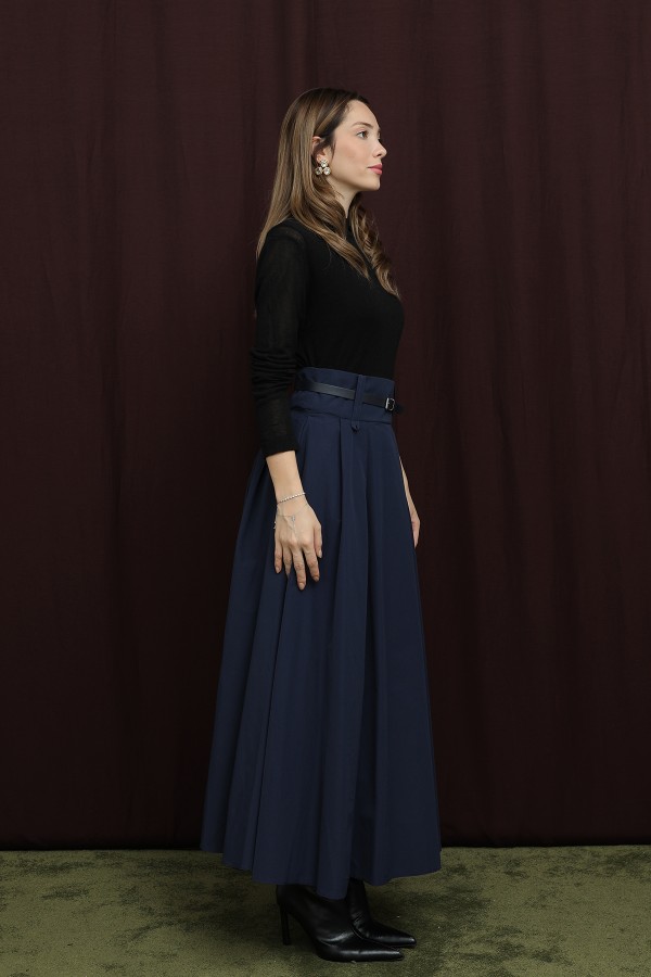 Women's Bridge Detail Belted Skirt 